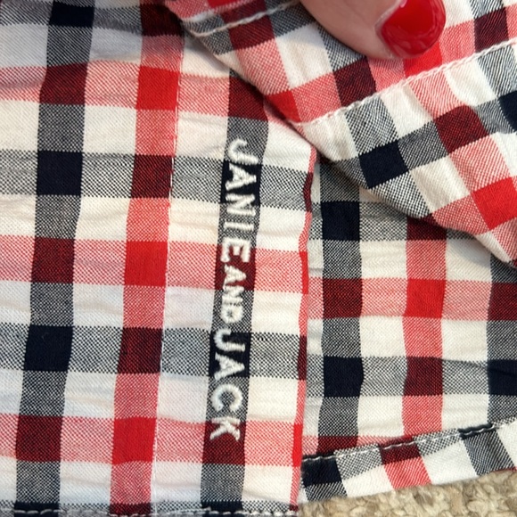 Janie & Jack Gingham Seersucker Shirt, 6 - Picture 5 of 7